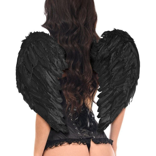 Top Drawer 3 PC Black Burlesque Dark Angel Corset Costume