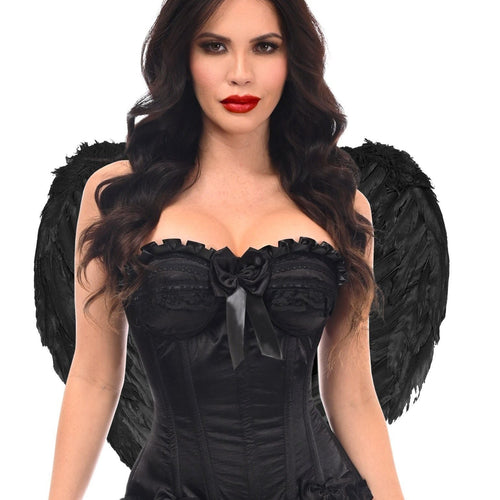 Top Drawer 3 PC Black Burlesque Dark Angel Corset Costume