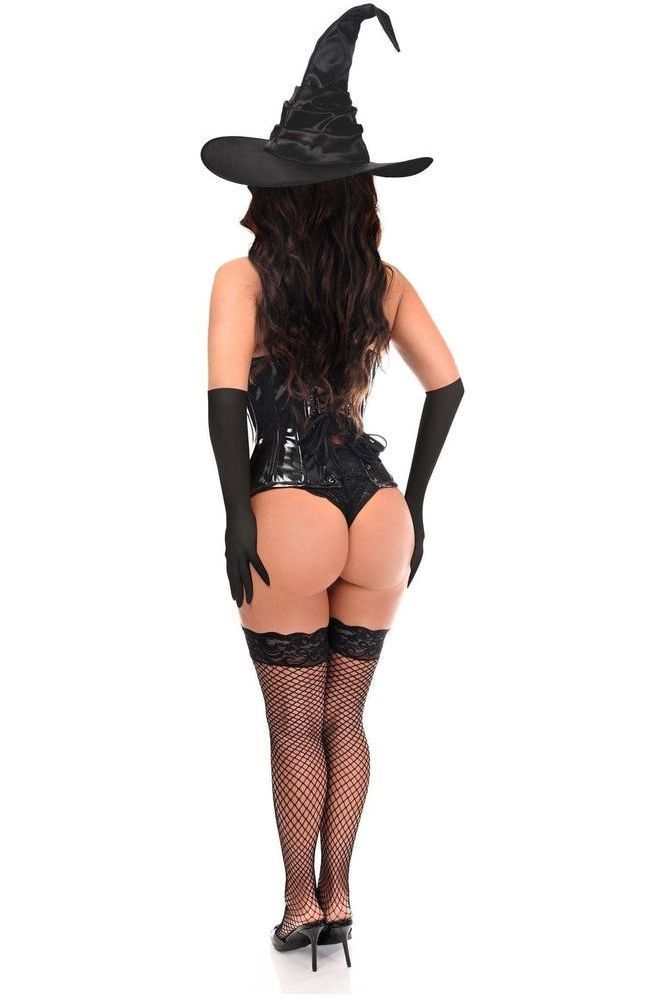 Top Drawer 3 PC Black Patent Witch Corset Costume - Daisy Corsets