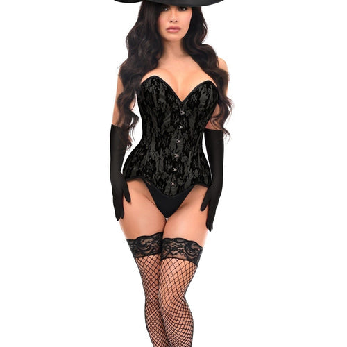 Top Drawer 3 PC Premium Black Witch Corset Costume