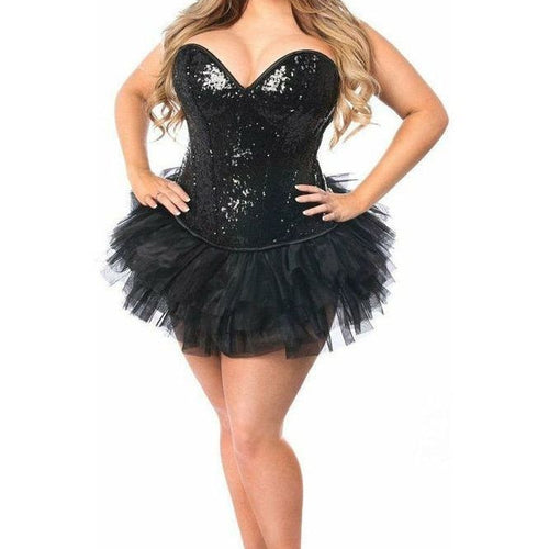 Top Drawer 3 PC Sequin Cat Corset Costume