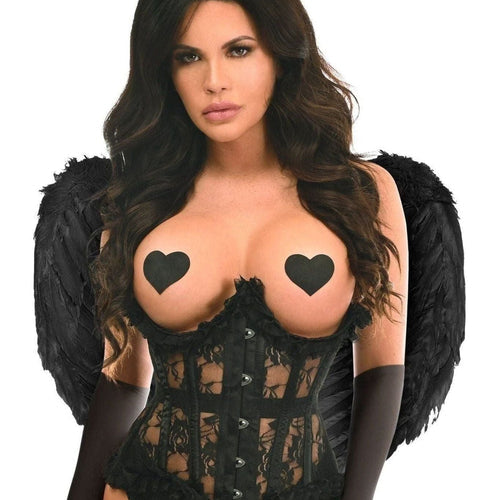 Top Drawer 4 PC Black Lace Dark Angel Corset Costume