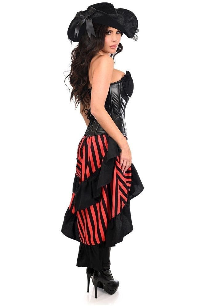 Top Drawer 4 PC Black/Red Premium Pirate Corset Costume - Daisy Corsets