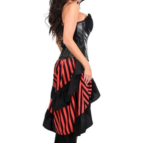 Top Drawer 4 PC Black/Red Premium Pirate Corset Costume