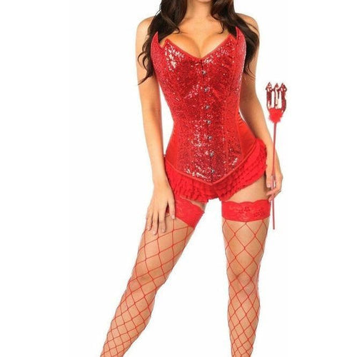 Top Drawer 4 PC Devilicious Premium Corset Costume