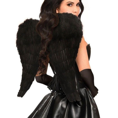 Top Drawer 4 PC Faux Leather Dark Angel Corset Dress Costume