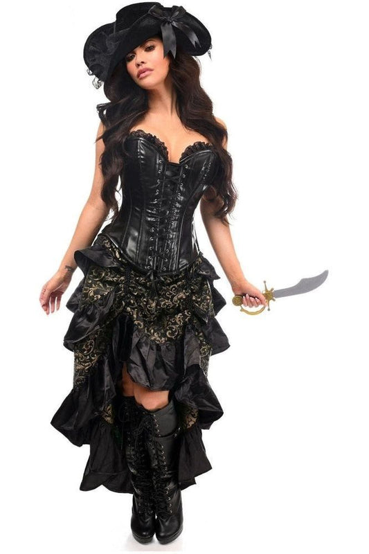 Top Drawer 4 PC Gold/Black Premium Pirate Corset Costume - Daisy Corsets