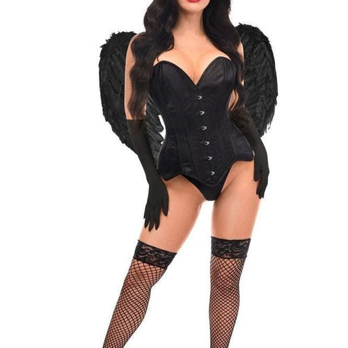Top Drawer 4 PC Gothic Angel Premium Corset Costume