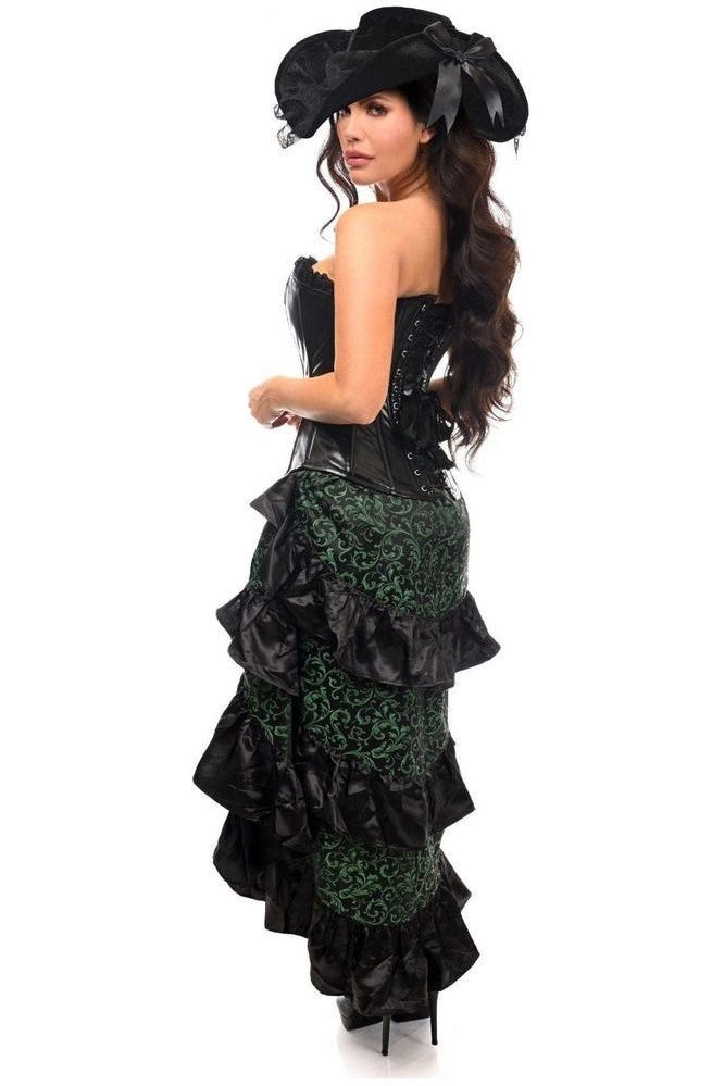 Top Drawer 4 PC Green/Black Premium Pirate Corset Costume - Daisy Corsets