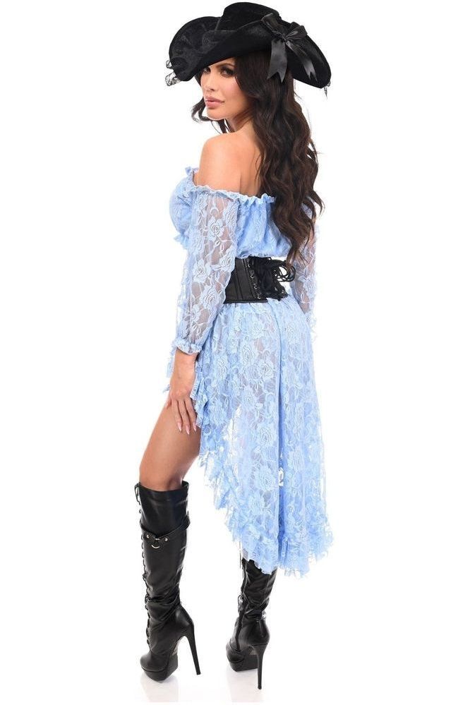 Top Drawer 4 PC Lt Blue Premium Pirate Corset Costume - Daisy Corsets