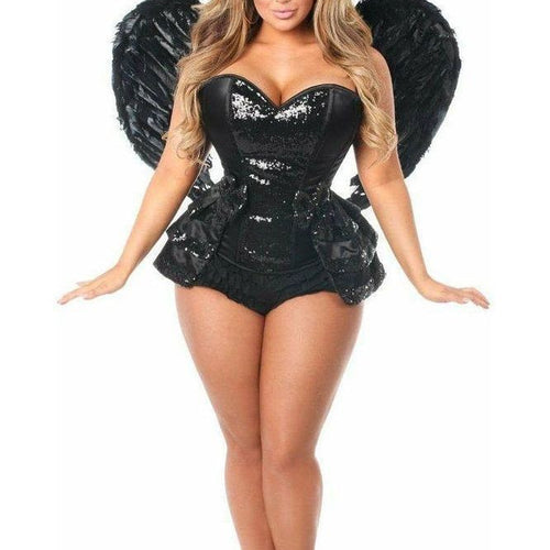 Top Drawer 4 PC Midnight Angel Corset Costume