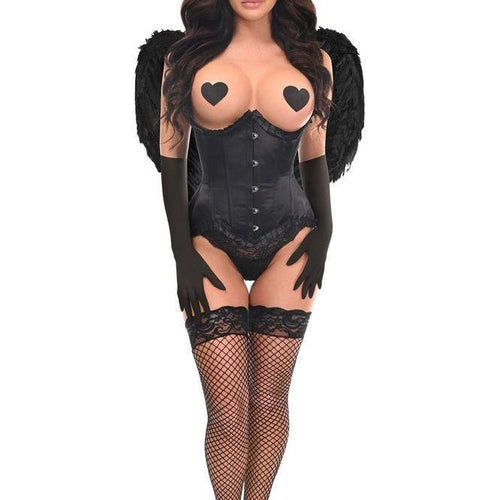 Top Drawer 4 PC Pin-Up Dark Angel Corset Costume