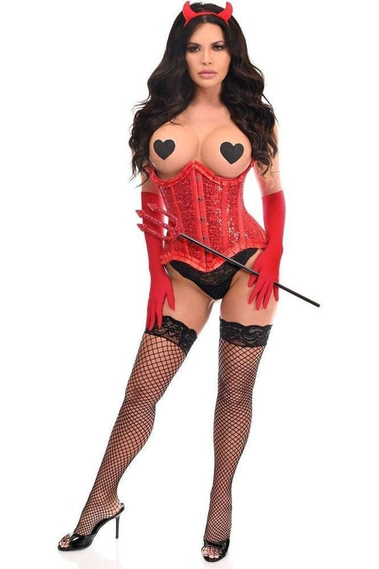 Top Drawer 4 PC Red Pin - Up Devil Corset Costume - Daisy Corsets
