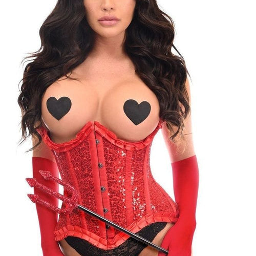 Top Drawer 4 PC Red Pin-Up Devil Corset Costume