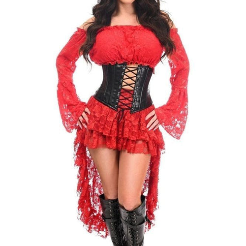 Top Drawer 4 PC Red Premium Pirate Corset Costume
