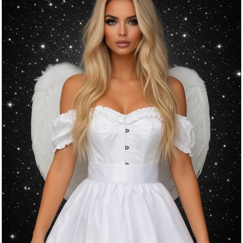 Top Drawer 4 PC Satin Angel Corset Costume