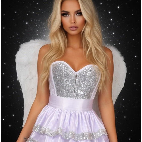Top Drawer 4 PC Sequin Angel Corset Costume
