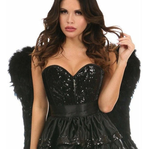Top Drawer 4 PC Sequin Dark Angel Corset Costume