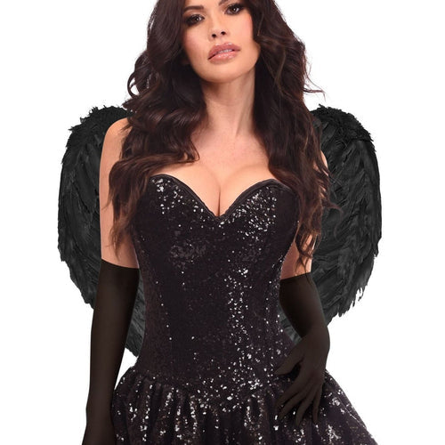Top Drawer 4 PC Sequin Dark Angel Corset Dress Costume