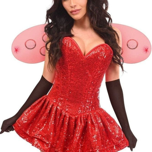 Top Drawer 4 PC Sequin Ladybug Corset Dress Costume