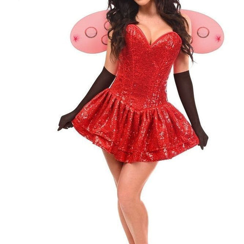 Top Drawer 4 PC Sequin Ladybug Corset Dress Costume