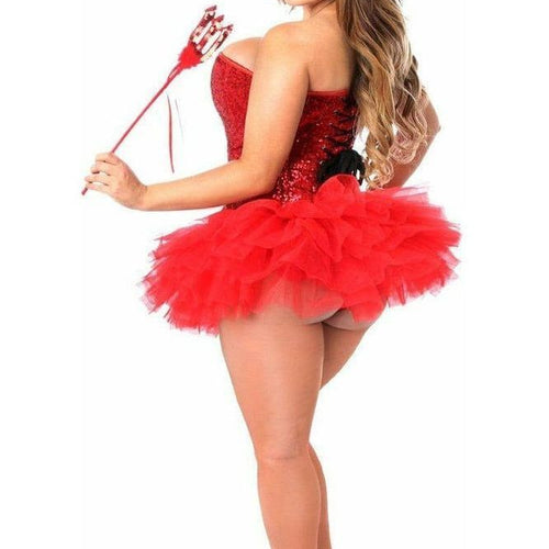 Top Drawer 4 PC Sexy Devil Corset Costume