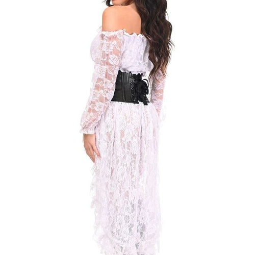 Top Drawer 4 PC White Premium Pirate Corset Costume