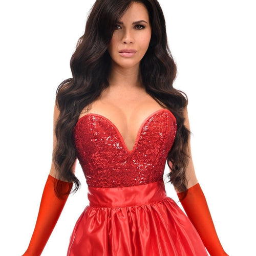 Top Drawer 5 PC Premium Red Bunny Corset Costume