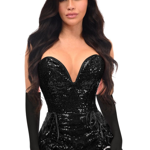 Top Drawer 5 PC Premium Sequin Cop Corset Costume