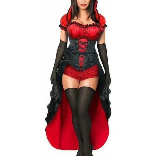 Top Drawer 5 PC Red Hot Riding Hood Corset Costume