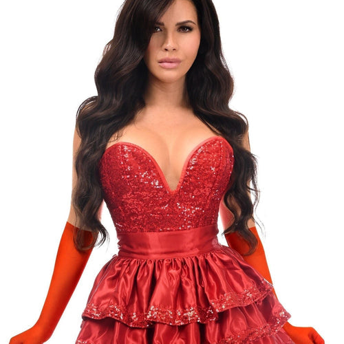 Top Drawer 5 PC Red Sequin Bunny Corset Costume