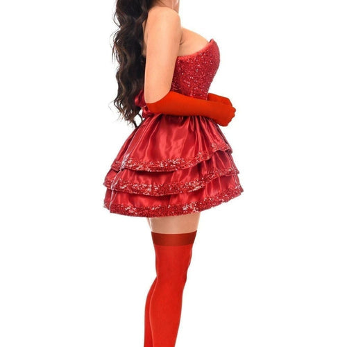 Top Drawer 5 PC Red Sequin Devil Corset Costume