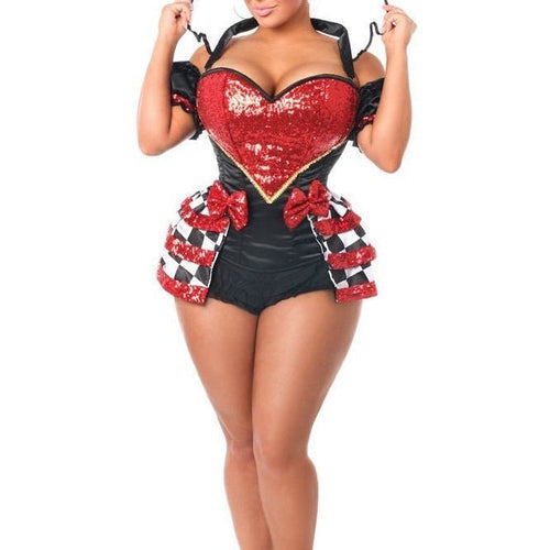 Top Drawer 6 PC Royal Red Queen Corset Costume