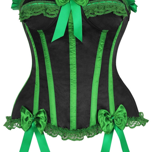 Top Drawer Emerald Harlequin Steel Boned Corset