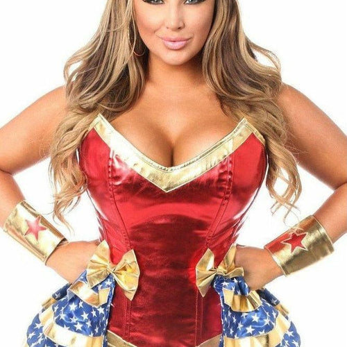 Top Drawer Premium 4 PC Superhero Corset Costume