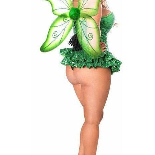 Top Drawer Premium Sequin Green Fairy Corset Dress Costume