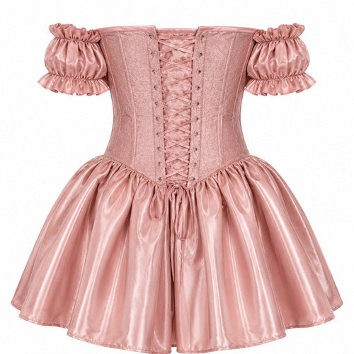 Top Drawer Pretty In Pink Witch Steel Boned Corset Dress