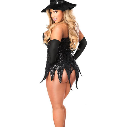 Top Drawer Sequin Witch Corset Dress Costume