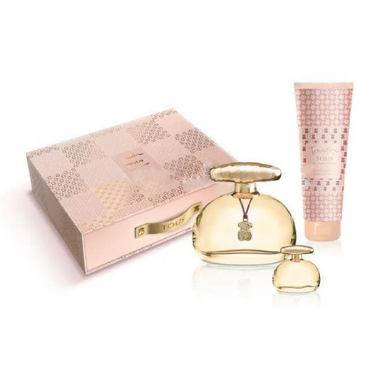TOUS TOUCH THE ORIGINAL GOLD 3PC, WOMEN'S GIFT SET, EDT-Pinkfoxxx