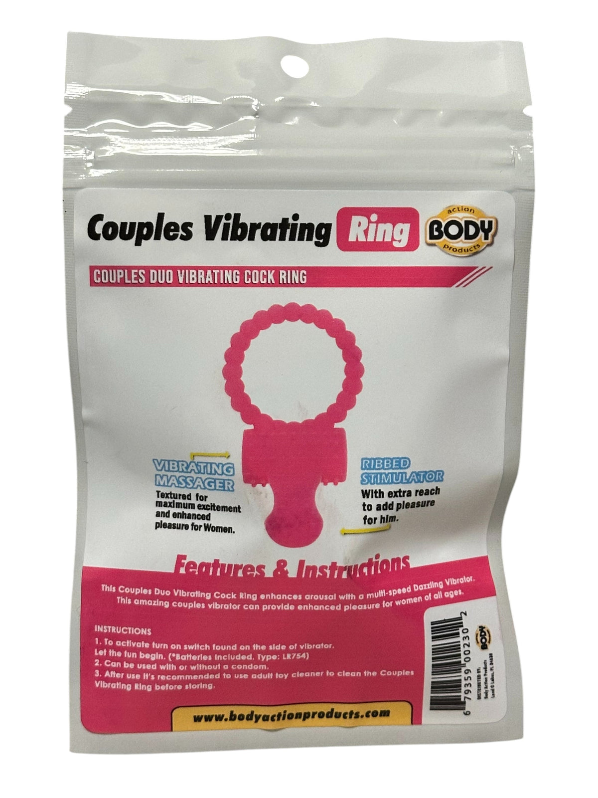 COUPLES DUO VIBRATING COCK RING - BACVR