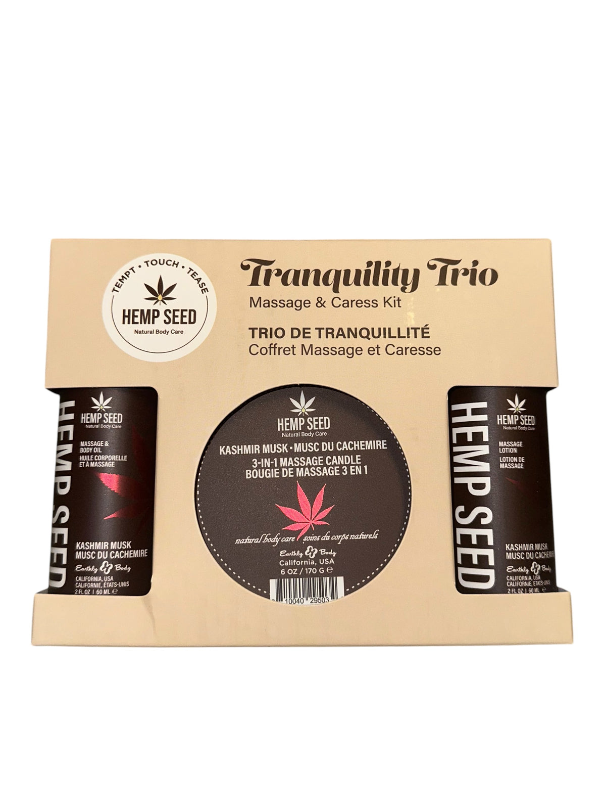HEMP SEED TRANQUILITY TRIO GIFT SET KASHMIR MUSK 2OZ - EBHSMIB2513