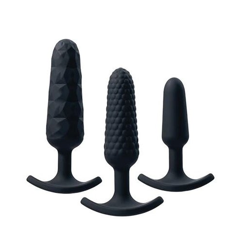 TRIO ANAL PLUG SET BLACK - VIA0108