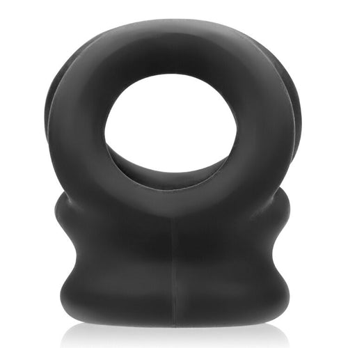 TRI SQUEEZE COCKSLING BALL STRETCHER OXBALLS SILICONE TPR BLEND BLACK ICE (NET) - OXS3024BLIC
