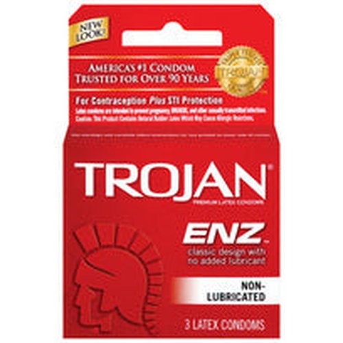 TROJAN ENZ REGULAR 3PK(NON-LUBE) - T92050