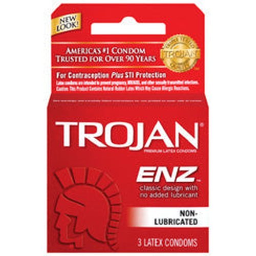 TROJAN ENZ REGULAR 3PK(NON-LUBE) - T92050