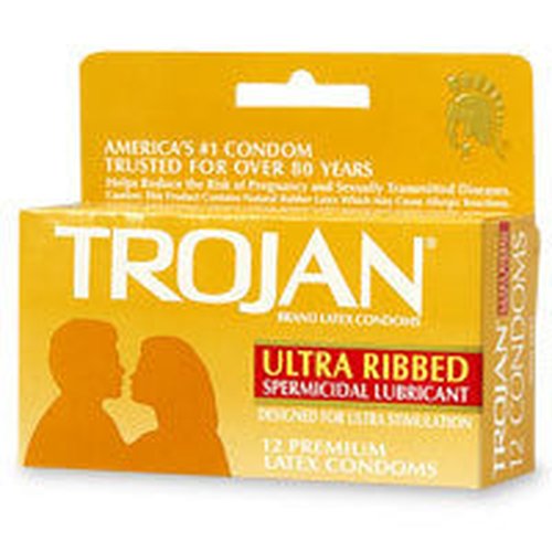 TROJAN STIMULATIONS ULTRA RIBBED 12 PACK - T94552