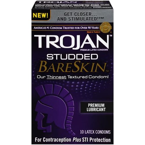 TROJAN STUDDED BARESKIN 10 PACK - T22889