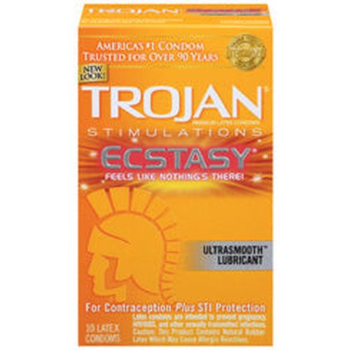 TROJAN ULTRA RIBBED ECSTASY 10 PACK - T94732