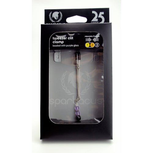 TWEEZER CLIT CLAMP W/PURPLE BEADS - SPF202