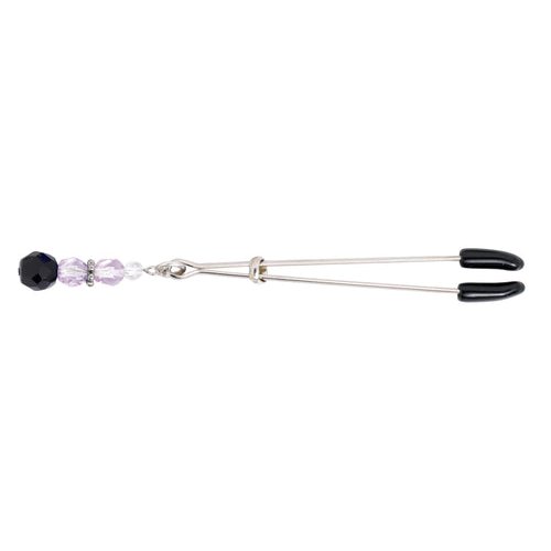 TWEEZER CLIT CLAMP W/PURPLE BEADS - SPF202